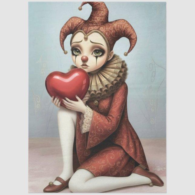 Papel De Seda Decoupage melancholic harlequin (Frente )