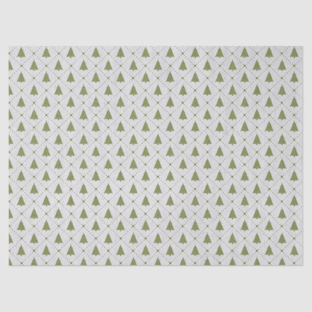 Papel De Seda Decoupage Mini Verde de Árvores de Natal (Frente )