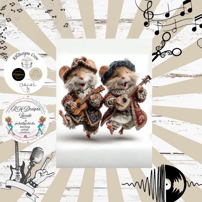 Papel De Seda Decoupage Minstrel Mice Fur Feather Funk Band (Criador carregado)