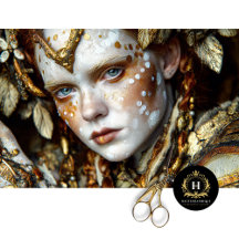 Decoupage Mítica Mítica de Floresta ouro Shaman