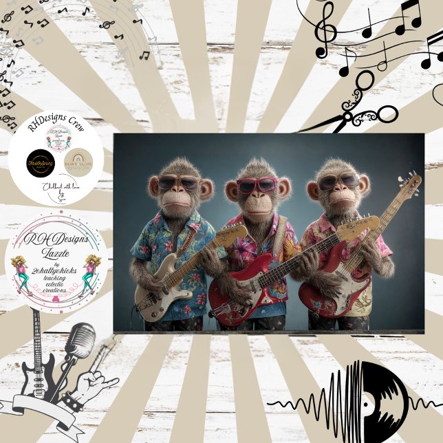 Papel De Seda Decoupage Monkey Mayhem Fur Feather Funk Band (Criador carregado)