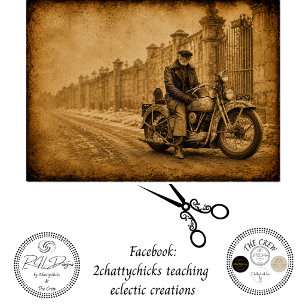 Papel De Seda Decoupage Moto Antiga Piloto Rústico Sturgis