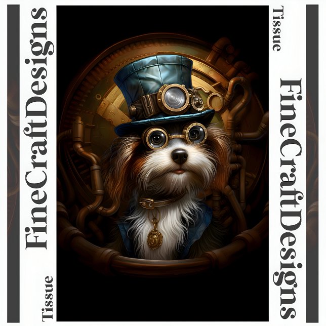 Papel De Seda Decoupage Mousseline Steampunk Cachorro Tinta Fals (Criador carregado)