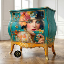 Decoupage Mulher Glam Blue Martini