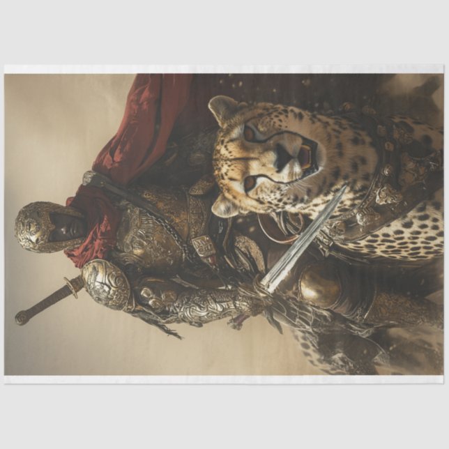 Papel De Seda Decoupage Mystical Warrior e Sua Chita (Frente )