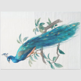 Papel De Seda Decoupage Natures Crown Botanical Peacock