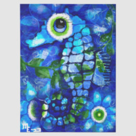 Papel De Seda Decoupage Náutica Costeira de Cavalo Marinho Whims