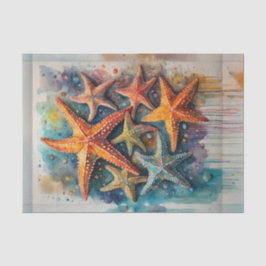 Papel De Seda Decoupage Náutica de Starfish Colorida de Cores Aq