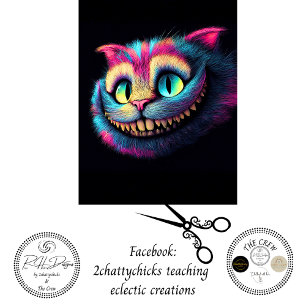 Papel De Seda Decoupage Neon Wonderland Gato Listrado Sorridente