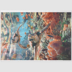 Papel De Seda Decoupage Oceana - Tartaruga-do-mar Majestosa