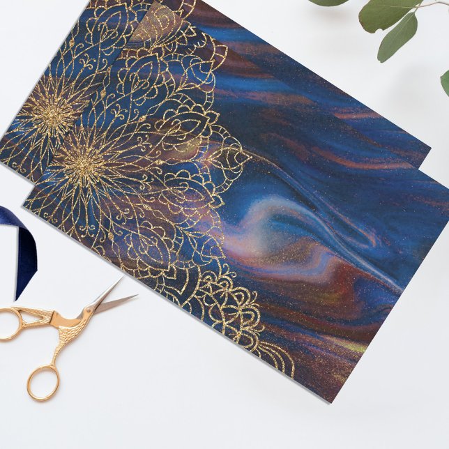 Papel De Seda Decoupage Ornamental Desenhada à Mão Indiana com B (Criador carregado)