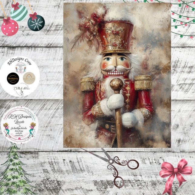 Papel De Seda Decoupage Ornate Nutcracker Classic Solider (Criador carregado)