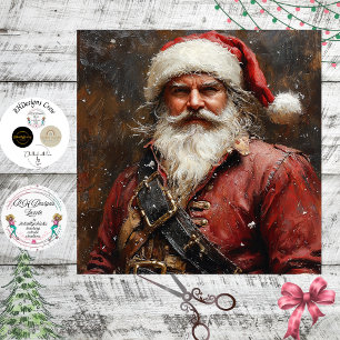 Papel De Seda Decoupage Papai Noel como um Pirata
