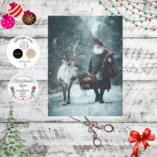Papel De Seda Decoupage Papai Noel Escocês de Kilt