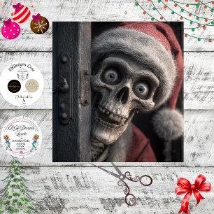 Papel De Seda Decoupage Papai Noel Esqueleto Mortalmente Sério E