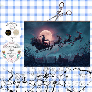 Papel De Seda Decoupage Papai Noel Gótico Passeio da Meia-Noite