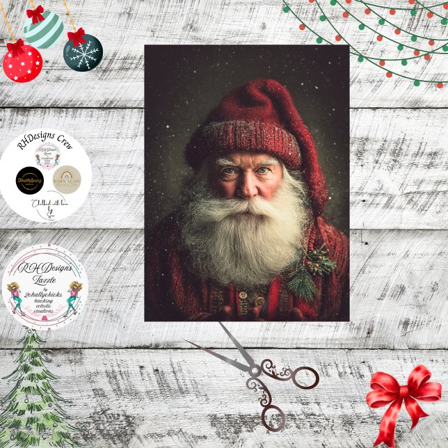 Papel De Seda Decoupage Papai Noel Rústico Arte Natalina  (Criador carregado)