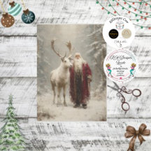 Decoupage Papais noeis Vintage Rudolph Winter Scen