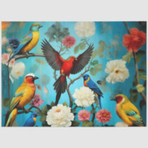 Decoupage Paper Colorful Garden