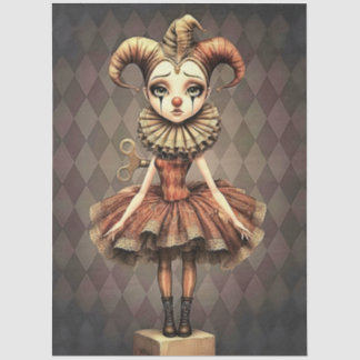 Papel De Seda Decoupage Paper Melancholic Clown 