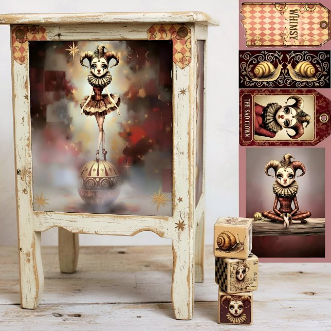 Papel De Seda Decoupage Paper Melancholic Clown  (Criador carregado)