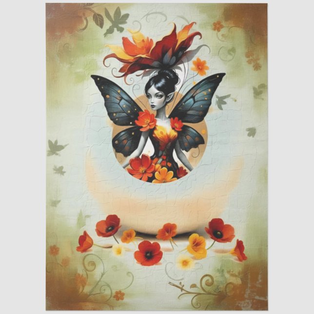 Papel De Seda Decoupage Paper Whimsical Flower Fairy  (Frente )