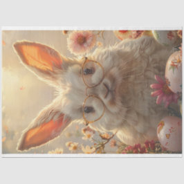 Papel De Seda Decoupage Páscoa Bunny Grandes Óculos redondos