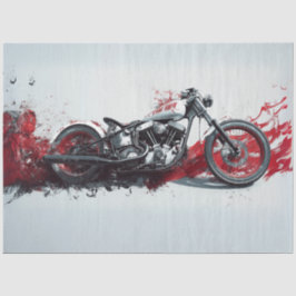 Papel De Seda Decoupage Personalizada Motocicleta Preta Linha Br