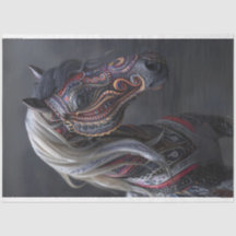 Decoupage Pintada de Cavalo Indiano com Tribunal P