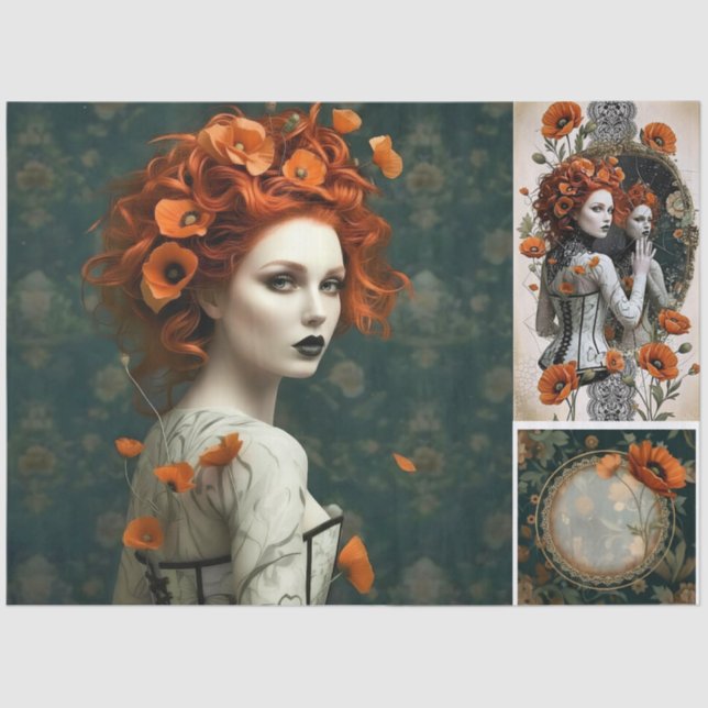 Papel De Seda Decoupage Poetic Gothic Motifs  (Frente )