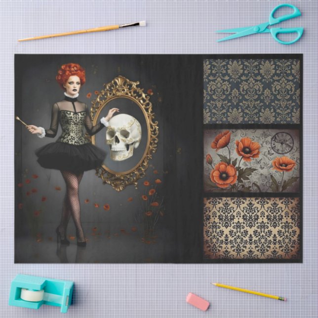 Papel De Seda Decoupage Poetic Gothic Motifs  (Arte )
