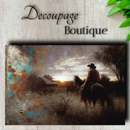 Papel De Seda Decoupage Pôr do Sol da Fazenda