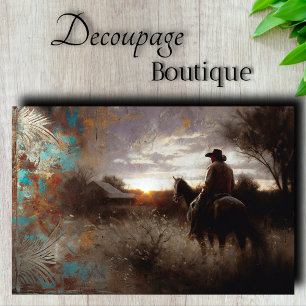 Papel De Seda Decoupage Pôr do Sol da Fazenda
