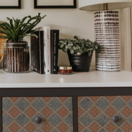 Papel De Seda Decoupage Preta de Coluna Dourada com Couro Vintag