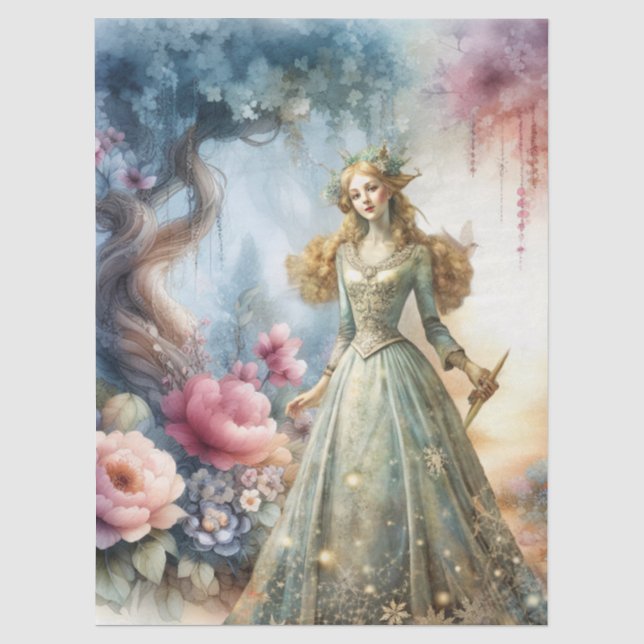 Papel De Seda Decoupage Princesa Celestial Encantada Etérea (Frente )