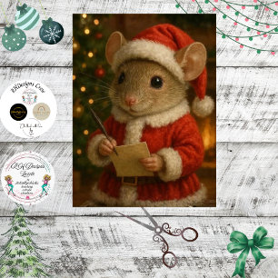 Papel De Seda Decoupage Rato de Natal Vestido de Papai Noel