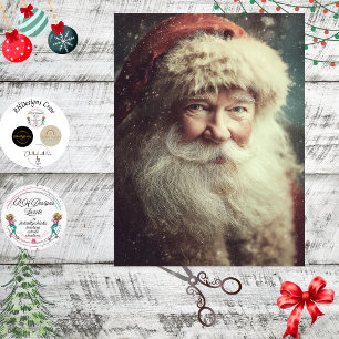 Papel De Seda Decoupage Realista Papai Noel Bochechas Rosadas