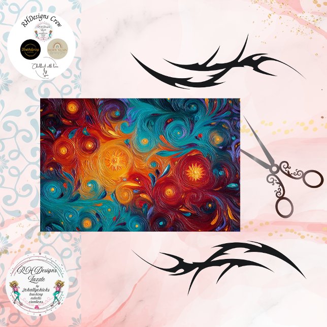 Papel De Seda Decoupage Redemoinho Cósmico Explosão de Cores Vib (Criador carregado)