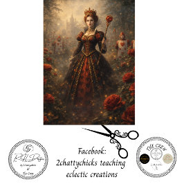 Papel De Seda Decoupage Regal Queen Hearts Enchanted Garden