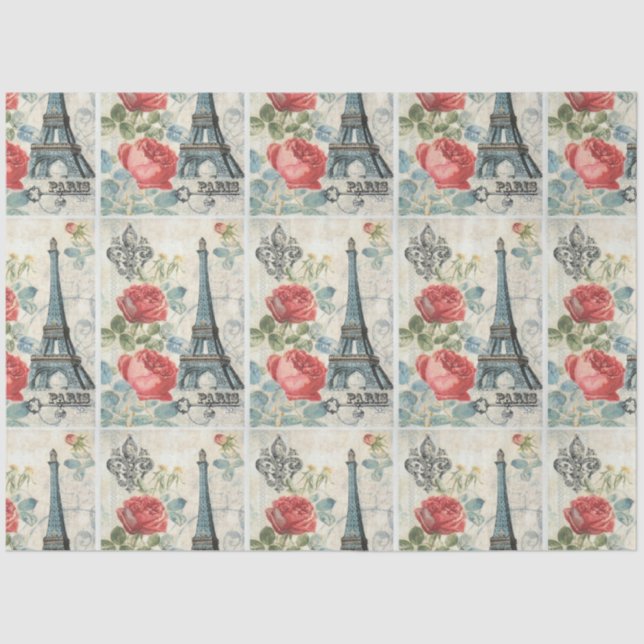 Papel De Seda Decoupage Retro Vintage Paris - Natal (Frente )