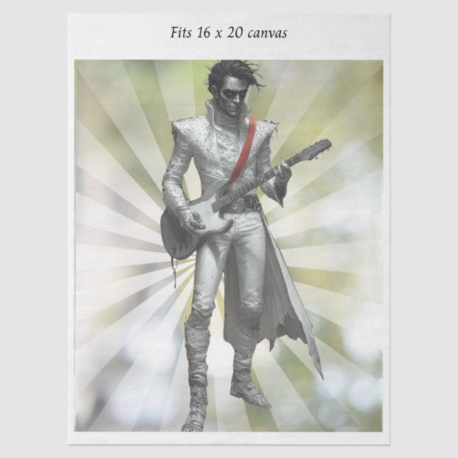 Papel De Seda Decoupage Rock N Roll Star Retro 16x20 Tela (Frente )