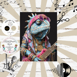 Papel De Seda Decoupage Rockstar Camaleão Fur Feather Funk Band