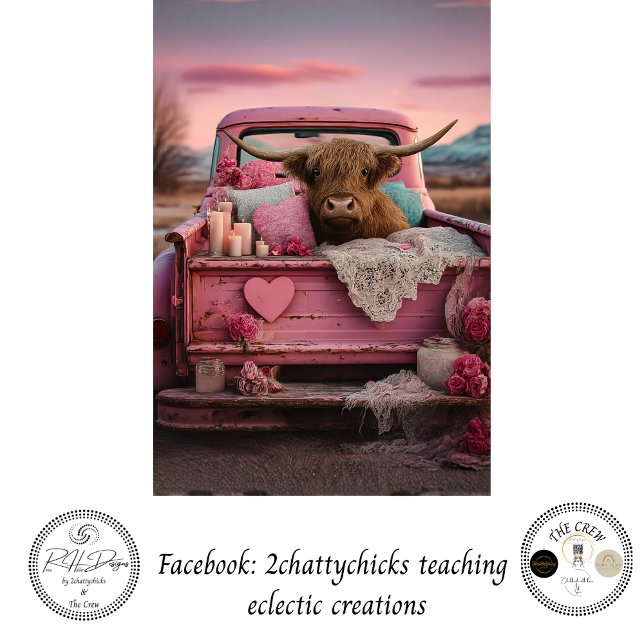 Papel De Seda Decoupage Romantic Farmhouse Highland Truck  (Criador carregado)