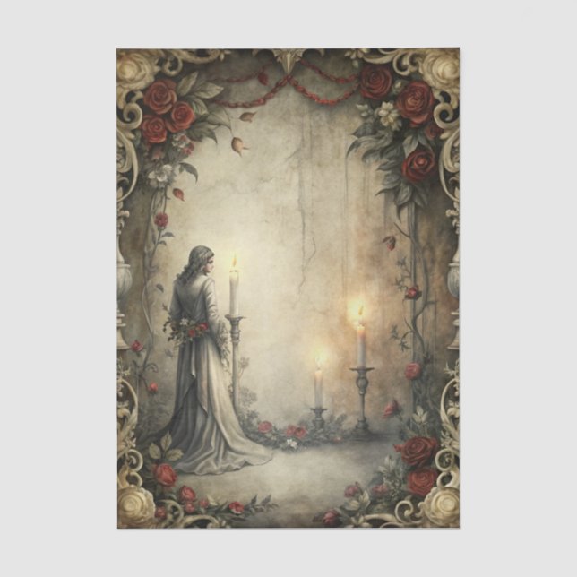 Papel De Seda Decoupage Romântico Gótico (Frente )
