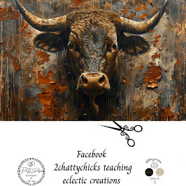 Papel De Seda Decoupage Rusted Patina Bull