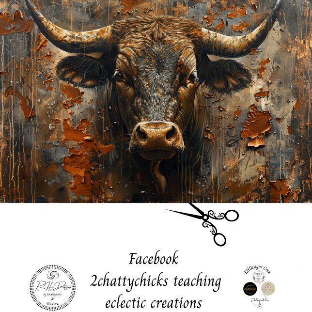 Papel De Seda Decoupage Rusted Patina Bull (Criador carregado)