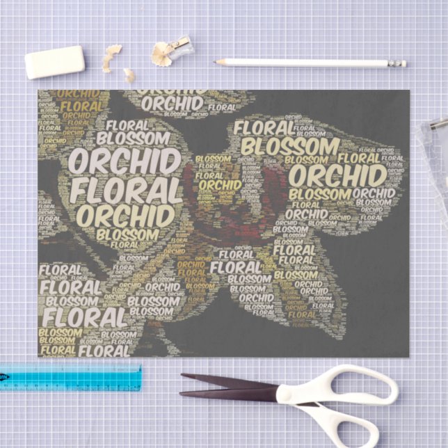 Papel De Seda Decoupage Rustic da Nuvem de Palavras Incorporada  (Arte )