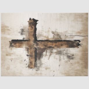 Papel De Seda Decoupage Rustic Páscoa Cross