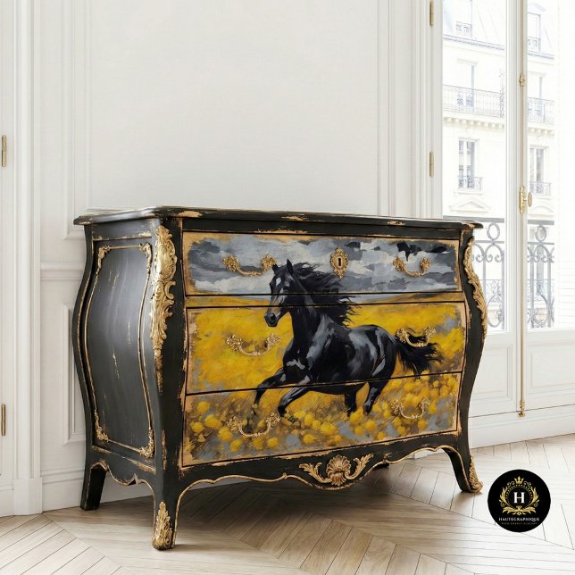 Papel De Seda Decoupage Rústico de Cavalo Selvagem Mustang (Criador carregado)