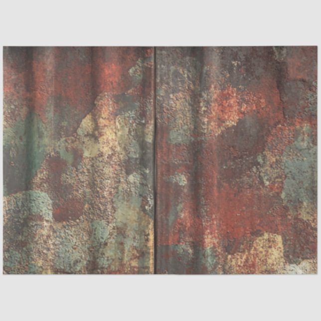 Papel De Seda Decoupage Rusty Tin Weathered Metal (Frente )